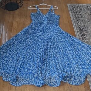 TAYLOR BRAND WOMEN'S BLUE SLEEVELESS SUMMER LONG FANCY DRESS SIZE 12